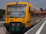 Ein 650 der ODEG zu Gast bei der SWEG auf der Mnstertalbahn, hier in Staufen. (Sommer 2013)