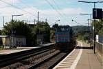 Nachschuss am 08.08.2014 auf SWEG V102 (575 002-7), als diese durch Kollmarsreute als Tfzf (Freiburg (Brsg) Rbf - Endingen) fuhr.