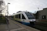 VT 704 der OLA Schwerin beim Einsatz auf der Strecke Rathenow Brandenburg hier gerade im Bahnhof von Brandenburg HBF am 08.02.2008