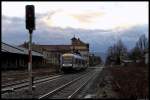 Ein 648er von HEX fhrt am 17.12.2011 in den Bahnhof Quedlinburg ein.