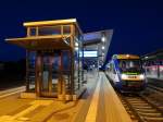 Bahnhof Halberstadt am Abend des 08.06.2013 mit HEX Lint nach Ilsenburg