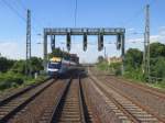 Durchfahrt in Magdeburg Buckau f�r das Doppelgespann Hex Lint Nach Tahle am 31.07.2013