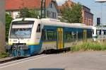 650 688-4 ( 95 80 0650 688-4 D-WEG ), VT 440, WEG, ADtranz 36846, Baujahr 1999, Eigentmer: Zweckverband Verkehrsverband Wieslauftalbahn, 08.07.2013, Schorndorf Bf