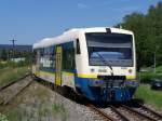 Das  Wiesel  der VT441 von der WEG (Wrttembergische Eisenbahn Gesellschaft) fuhr am 6.August von Schorndorf nach Rudersberg-Nord ber die Wieslauftalbahn.