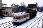 T 04 rangiert im Februar 1992 im Bahnhof Vaihingen Stadt