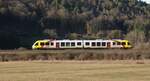 Auch dieser HLB LINT41 muss auf seinem Weg als RB45 Fulda die in der Nähe von Stockhausen(Lahn) gelegene Lahnbrücke queren.