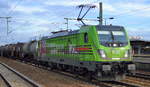 HSL Logistik GmbH mit der akiem Lok  187 505-3  [NVR-Number: 91 80 6187 505-3 D-AKIEM] und Kesselwagenzug am 28.01.19 Durchfahrt Bf.