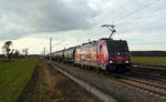 186 383 der HSL führte am 20.02.19 einen Kesselwagenzug durch Rodleben Richtung Roßlau.