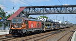 HSL Logistik GmbH, Hamburg [D] mit  187 536  [NVR-Nummer: 91 80 6187 536-8 D-HSL] und PKW-Transportzug am 27.06.20 Bf.