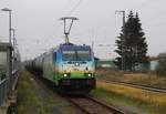 Zug 69479 abfahrbereit von Anklam nach Stendell (PCK) mit HSL 185 642-6 am 08.12.2020.