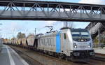 HSL - HSL Logistik GmbH, Hamburg-Tiefstack [D] mit  187 307-4  [NVR-Nummer: 91 80 6187 307-4 D-Rpool] und Getreidezug am 05.11.20 Bf.