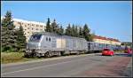 Akiem 75101 rangiert auf den Gleisen der Stralsunder Hafenbahn.  am 02.05.12