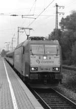 185 516 mit dem letzten X 84100 (Rostock–Neuss,  Interconnex 3 ) am 27.10.2003 in Eichenberg