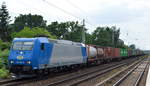 ITL  185 522-0  [NVR-Number: 91 80 6185 522-0 D-ITL] mit Containerzug Richtung Frankfurt/Oder am 20.06.18 Berlin-Hirschgarten.
