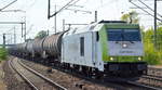ITL - Eisenbahngesellschaft mbH mit  285 111-1  [NVR-Number: 92 80 1285 111-1 D-ITL] und Kesselwagenzug Richtung Stendell am 03.09.18 Bf.