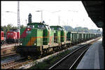 Ein ITL Güterzug, gezogen von 293002 und 293001, kam am 24.9.2005 durch den Bahnhof Königs Wusterhausen.