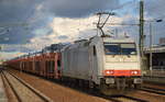 ITL - Eisenbahngesellschaft mbH, Dresden [D] mit  185 639-2  [NVR-Nummer: 91 80 6185 639-2 D-ITL] mit einem Pkw-Transportzug aus Franklfurt/Oder am 29.10.19 Bf.