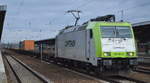 ITL - Eisenbahngesellschaft mbH, Dresden [D] mit  185 581-6  [NVR-Nummer: 91 80 6185 581-6 D-ITL] mit Containerzug am 29.01.20 Bf.