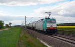 Am 25.04.20 schleppte 186 134 der ITL einen Kesselwagenzug durch Rodleben Richtung Roßlau.