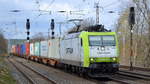 ITL - Eisenbahngesellschaft mbH, Dresden [D] mit  185 541-0  [NVR-Nummer: 91 80 6185 541-0 D-ITL] und Containerzug am 13.04.21 Bf.