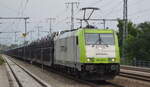 ITL - Eisenbahngesellschaft mbH, Dresden [D] mit  185 598-0  [NVR-Nummer: 91 80 6185 598-0 D-ITL] und PKW-Transportzug am 23.09.21 Durchfahrt Bf.