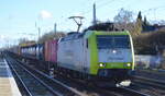 ITL - Eisenbahngesellschaft mbH, Dresden [D) mit  185 550-1  [NVR-Number: 91 80 6185 550-1 D-ITL] mit Containerzug am 22.11.21 Berlin Hirschgarten.