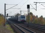 ITL 285 108 zieht am 14.11.2014 einen Ganzzug durch Dresden-Strehlen.