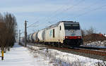 285 109 der ITL bespannte am 18.03.18 wiedermal den RBB-Sodazug von Stassfurt nach Bitterfeld. Kurz vor erreichen des Zieles passiert der Zug Greppin.