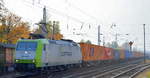 ITL Eisenbahngesellschaft mbH mit Captrain  185 517-0  [NVR-Number: 91 80 6185 517-0 D-ITL] und Containerzug am 18.10.18 Berlin-Hirschgarten.