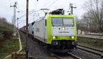 ITL - Eisenbahngesellschaft mbH mit der Captrain  185 541-0  [NVR-Number: 91 80 6185 541-0 D-ITL] und Containerzug Richtung Frankfurt/Oder am 09.01.19 Bf. Berlin-Hohenschönhausen.