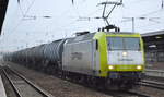 ITL - Eisenbahngesellschaft mbH mit  145 094-9  [NVR-Number: 91 80 6145 094-9 D-ITL] und Kesselwagenzug am 23.01.19 Bf.