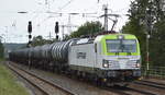 ITL - Eisenbahngesellschaft mbH mit  193 786-1  [NVR-Nummer: 91 80 6193 786-1 D-ITL] und Kesselwagenzug am 05.08.19 Saarmund Bahnhof.