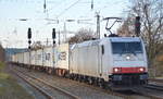 ITL - Eisenbahngesellschaft mbH, Dresden [D] mit  185 637-6  [NVR-Nummer: 91 80 6185 637-6 D-ITL] und Containerzug am 19.11.19 Durchfahrt Bf.