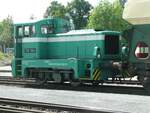 DR 102 004 im Diensten bei der ITL Eisenbahngesellschaft vor Bauzug im Bahnhof Pirna, fotografiert am 18.06.2014