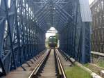 106 001 der ITL kurz vor der berfahrt der Stahltrgerbrcke im Dresdner-Alberthafen.31.08.07. 