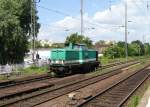 111 001 (ex 211 160-7) der ITL fhrt solo durch Magdeburg-Buckau. Fotografiert am 22.05.2009