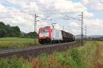 185 598-0 der ITL mit Gterzug in Fahrtrichtung Norden. Aufgenommen am 10.07.2012 bei Harrbach.