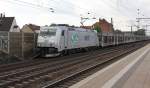 ITL 185 562-6 mit leeren Autotransportwagen aus Fahrtrichtung Seelze kommend in Hannover Linden-Fischerhof. Aufgenommen am 08.09.2012.