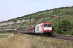 185 649-1 (ITL) fhrt am 15. August 2013 um 15:35 Uhr mit einem Gterzug durch Thngersheim