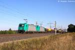 185 611-1 & 185 633-5 der ITL - Eisenbahngesellschaft mbH mit einem U-Wagen Ganzzug in Vietznitz und fuhren in Richtung Wittenberge weiter. 07.09.2013