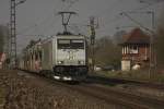 ITL 185562 durchfuhr am 28.3.2014 um 9.37 Uhr mit einem Autotransportzug den ehemaligen Bahnhof Velpe, welcher aufgelassen wurde. Velpe gehört heute zur Gemeinde Westerkappeln.