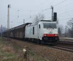 ITL 285 106 zieht am 21.03.2015 einen Ganzzug durch Leipzig-Thekla.