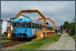 VT 408 der Kreisbahn Mansfelder Land auf der Schiebebühne der MaLoWa in Klostermansfeld. (25.05.2019)