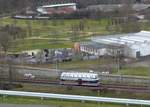 Der Doppelstockschienenbus 670 002-4 von Köstner Schienenbusreisen auf dem Heimweg von Gera nach Chemnitz am 29.2.2020