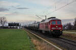 LEG 232 416 mit einem Kesselzug am 08.01.2023 in Gragetopshof bei Rostock aufgenommen.
