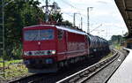 Leipziger Eisenbahnverkehrsgesellschaft mbH, Delitzsch (LEG) mit ihrer  250 247-4  (NVR:  91 80 6155 247-0 D-LEG ) und einem Kesselwagenzug (leer) Richtung Stendell am 14.09.23 Berlin-Buch.