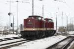 LEG 202 327 & 202 484 am 23.02.2010 durch Passow (Uckermark)