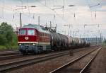 Am 25.Juni 2012 bringt, die im Werk Cottbus frisch hauptuntersuchte, 132 158-7 die nun auch wieder ihre ursprngliche Loknummer erhalten hat, die sie bei der bergabe an die Deutsche Reichsbahn im
