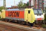 Die E 189 206 / ES 64 F4 - 206 / 189 206-6 mit Locon Aufschrift steht abgestellt in Aachen HBF am 25.06.2010