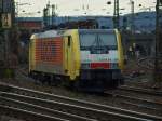 189 206 (ES 64 F4-206) von Locon steht am 11.01.2011 in Aachen West.